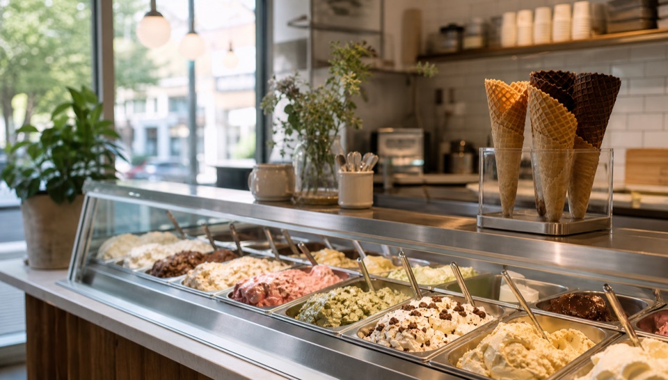 ice cream shop guide background
